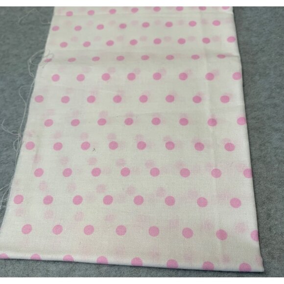 Pink Polka Dot Cotton Fabric 10" x 42" Sewing & Crafts - Picture 1 of 3